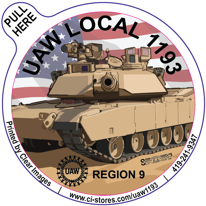 UAW Full Color Tank Sticker