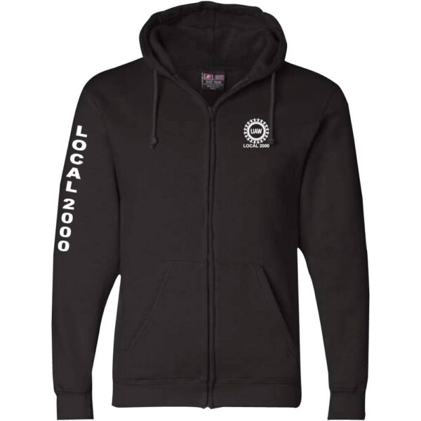 UAW Local 2000 Logo Full Zip Hoodie - Image 2